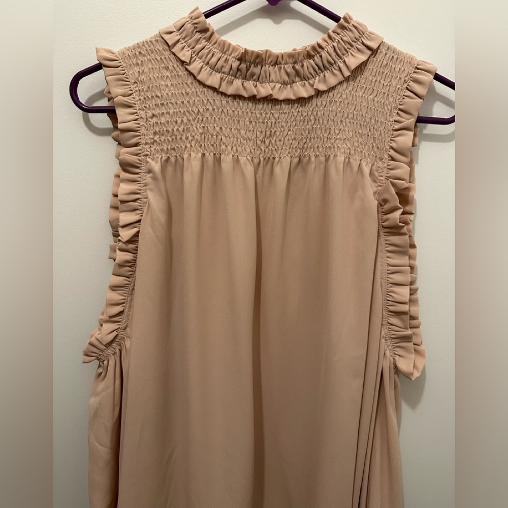 BLVD cold shoulder blouse. Day to evening top!